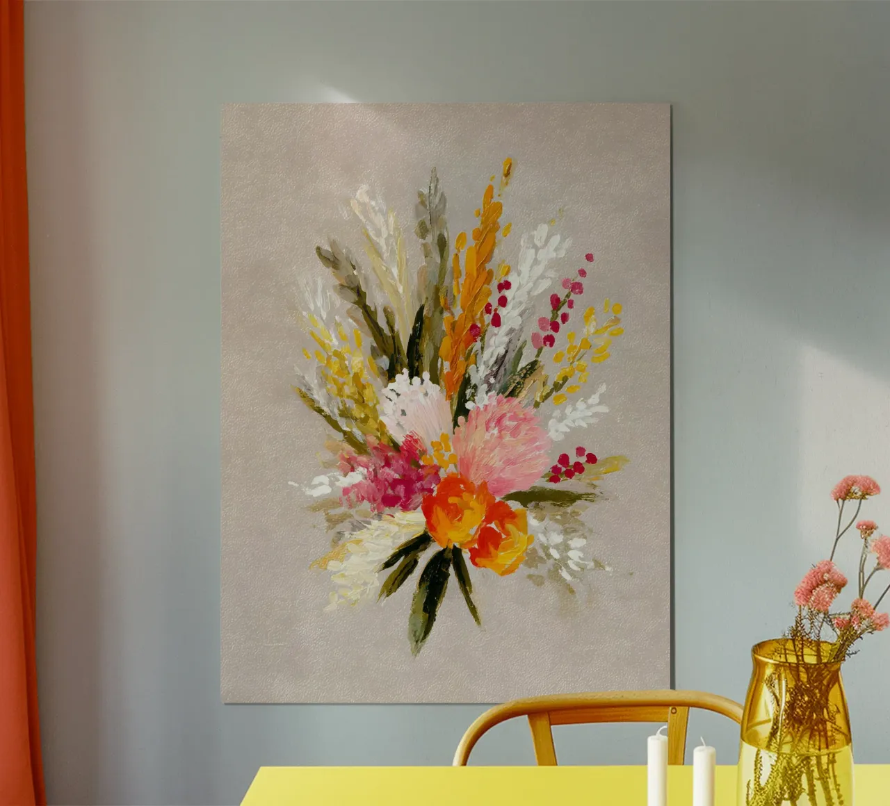 Autumn Bouquet poster con telaio in alluminio da Gypsy Galleria