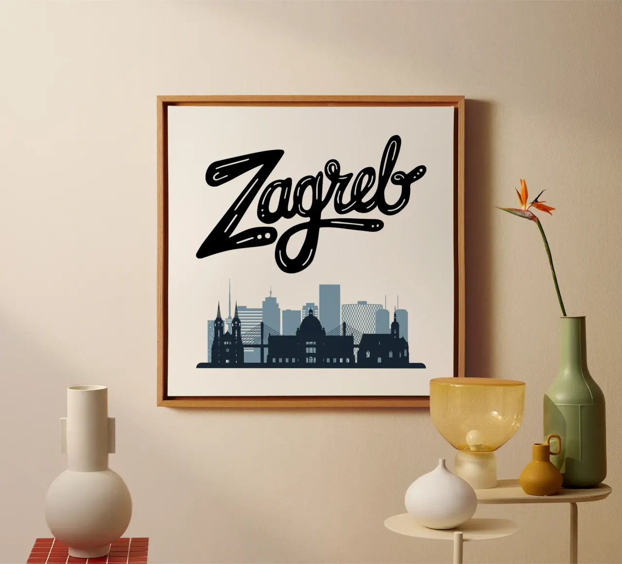 Zagreb Croatia tela con Cornice a cassetta da PinkCandyWalls