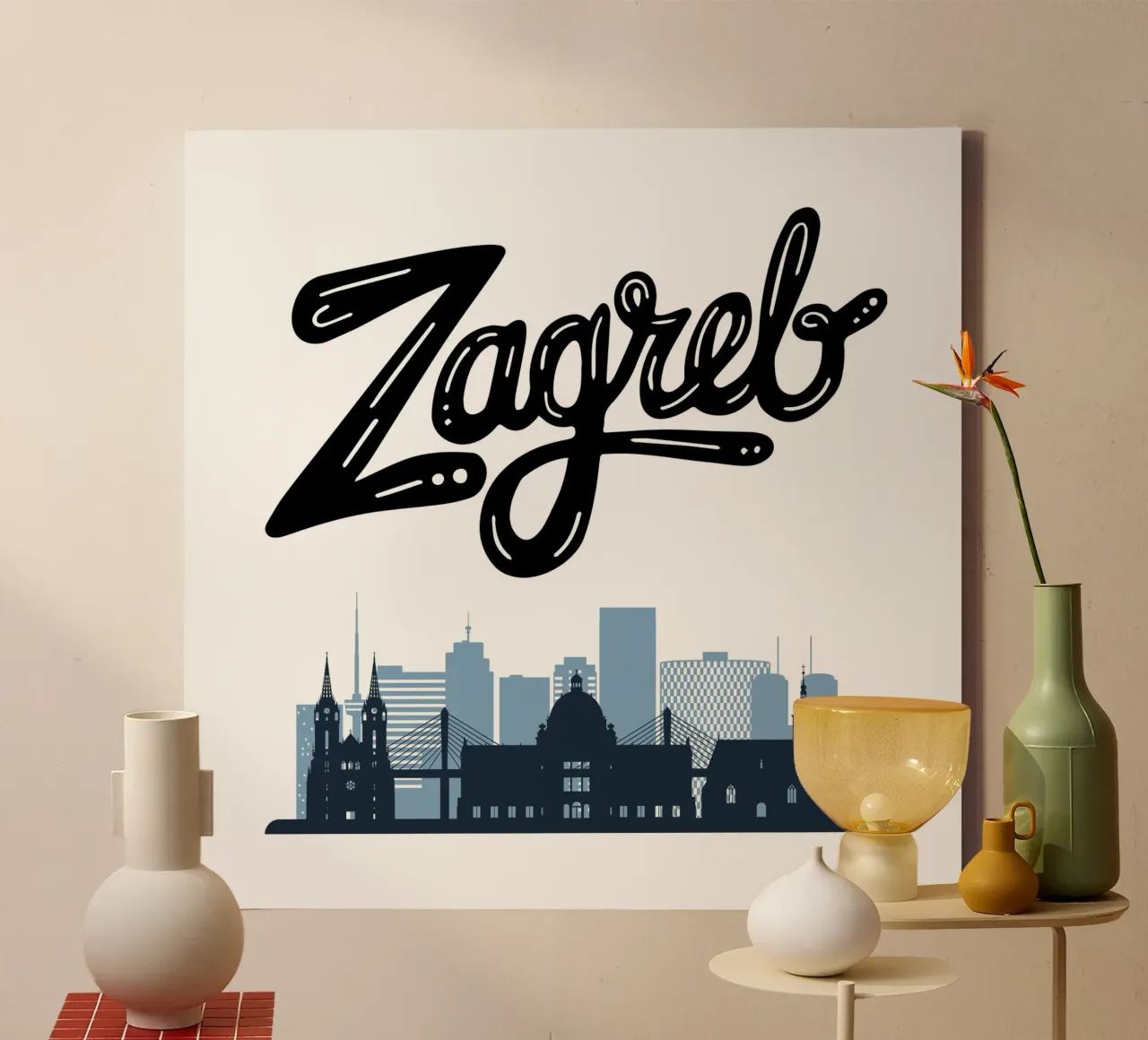 Zagreb Croatia tela con Cornice a cassetta da PinkCandyWalls