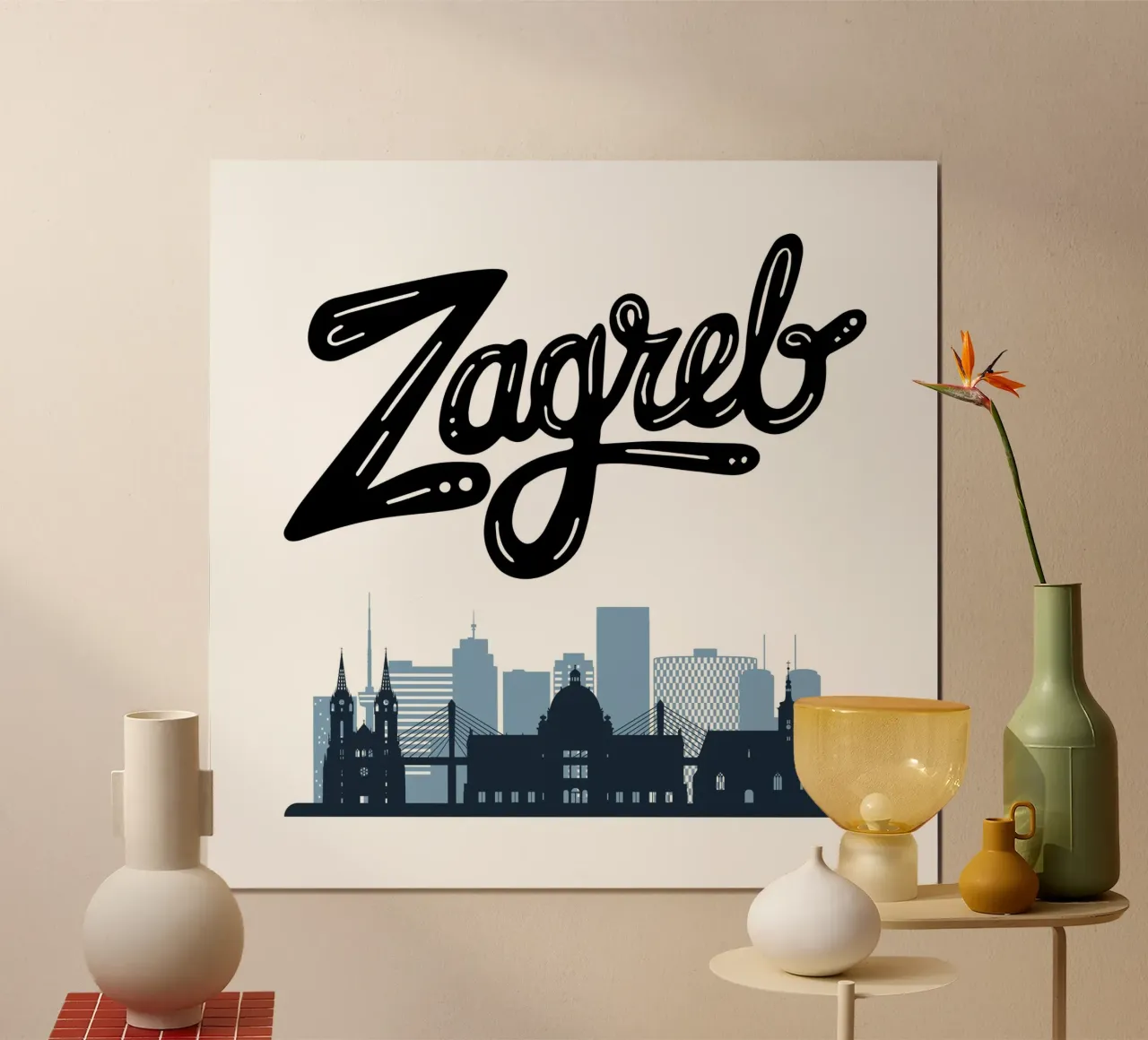 Zagreb Croatia poster da PinkCandyWalls