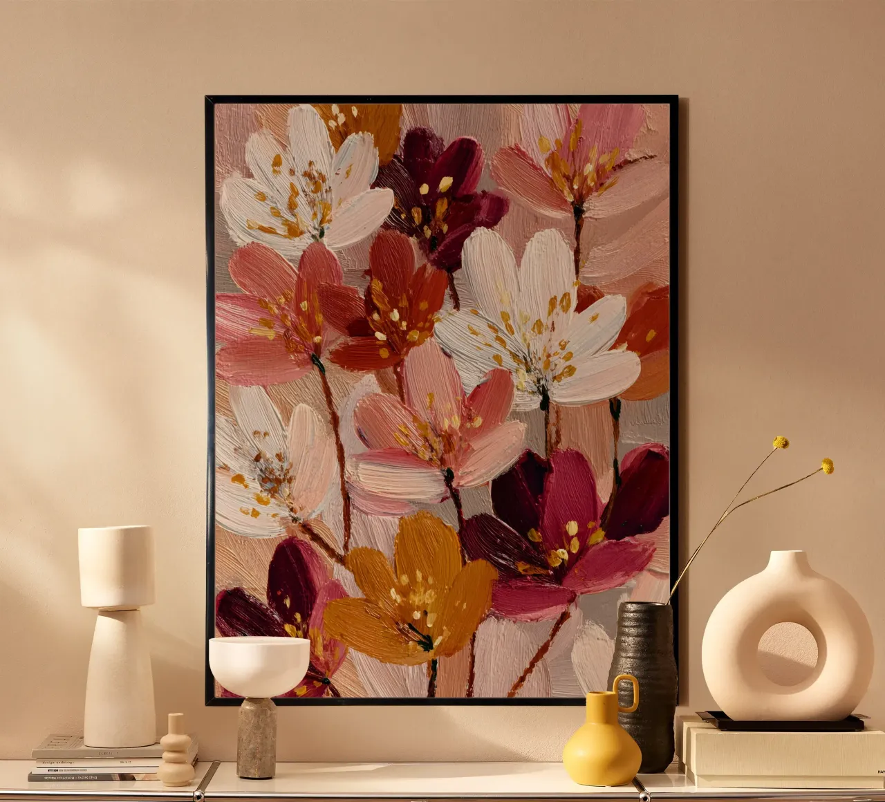 Blush & Burgundy Blooms poster da Gypsy Galleria