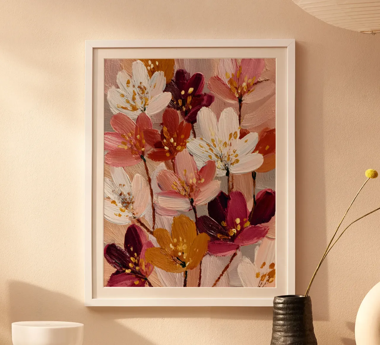 Blush & Burgundy Blooms poster da Gypsy Galleria