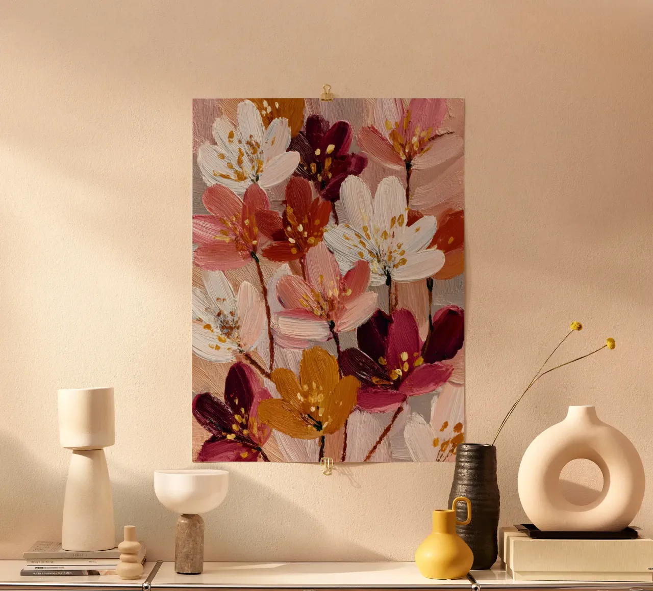 Blush & Burgundy Blooms poster da Gypsy Galleria