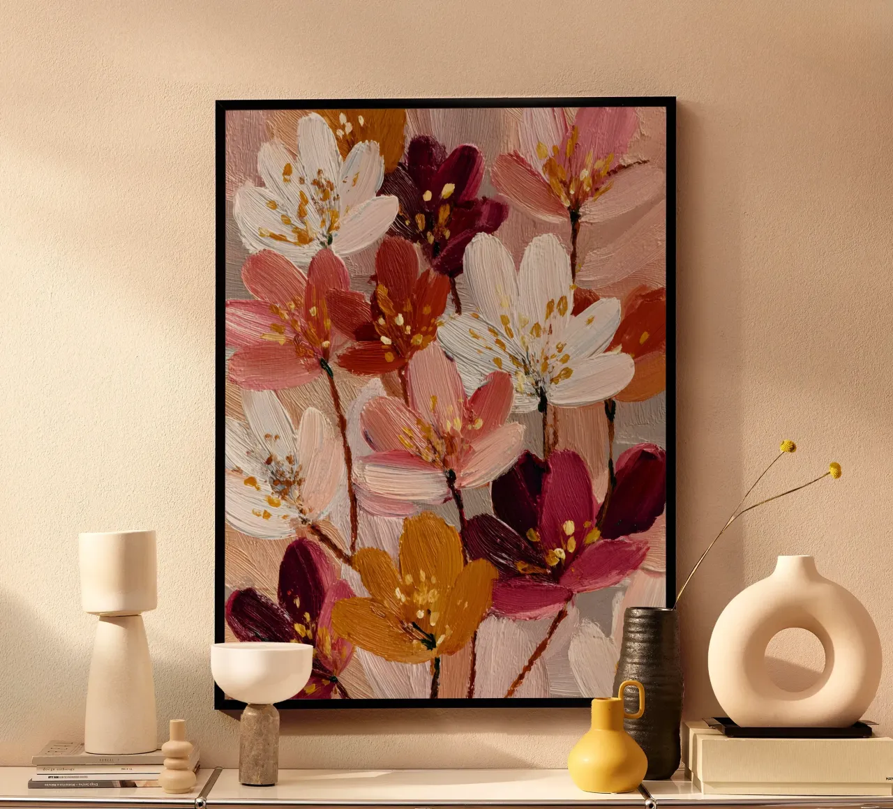 Blush & Burgundy Blooms poster da Gypsy Galleria