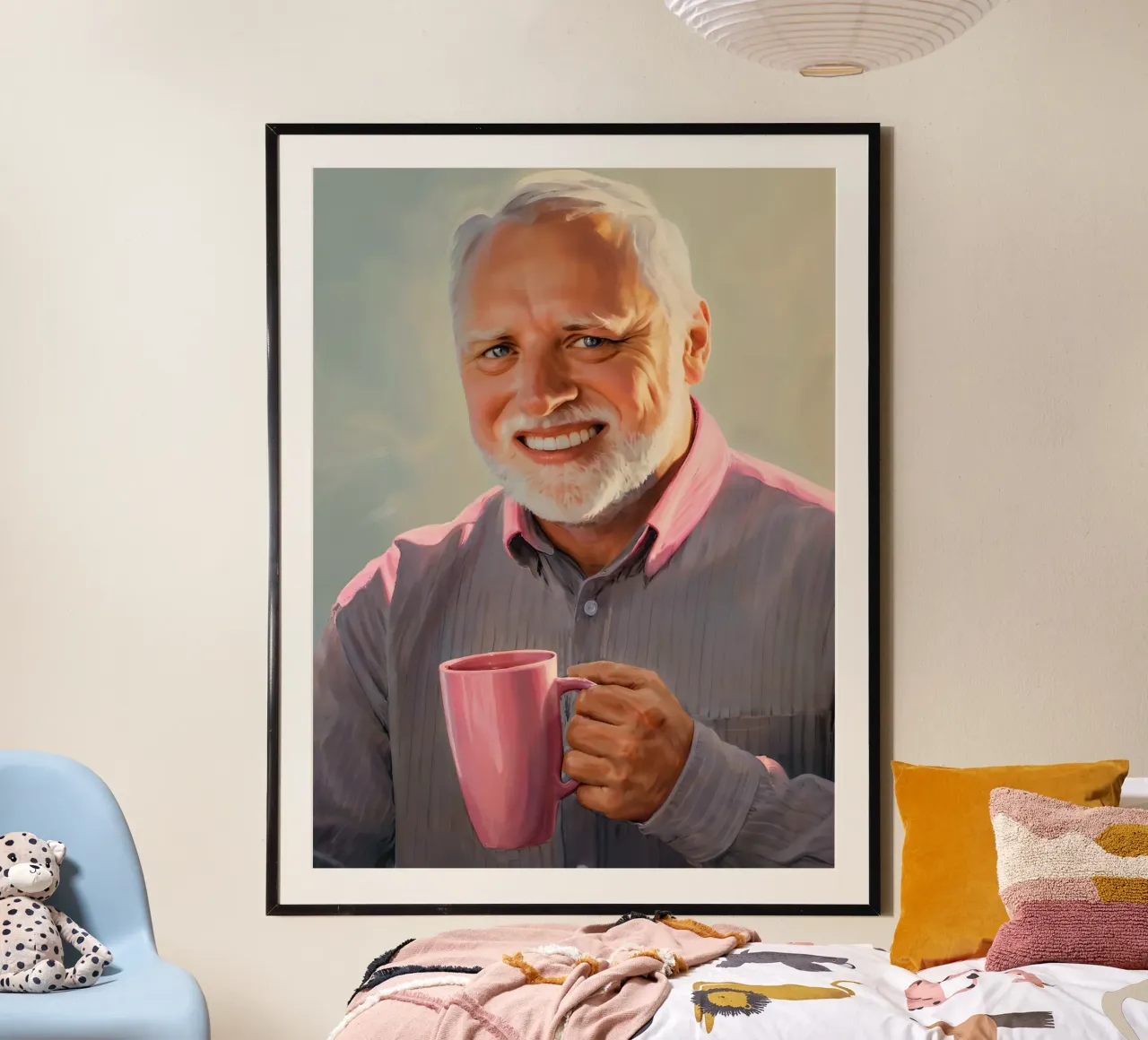 Hide the Pain Harold Coffee Meme poster da Lootprint