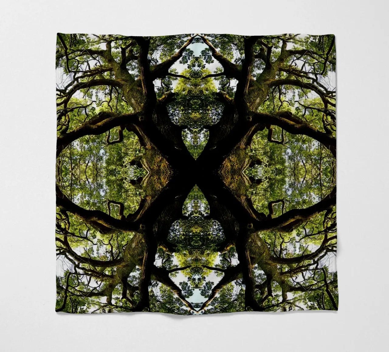 Oorsprong, Het groene portaal - Abstracte kunstdruk fleecedeken van jay