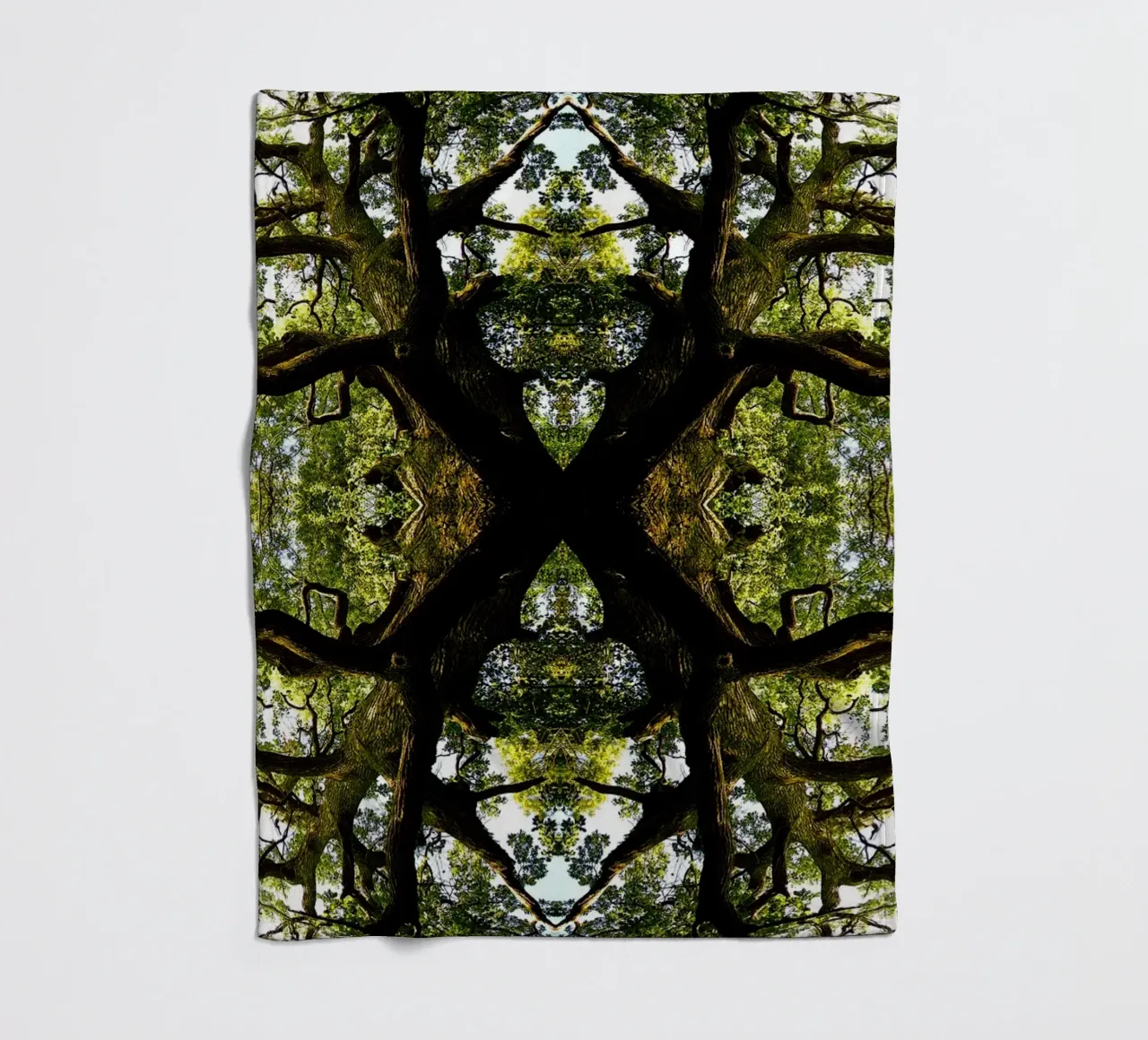 Oorsprong, Het groene portaal - Abstracte kunstdruk fleecedeken van jay