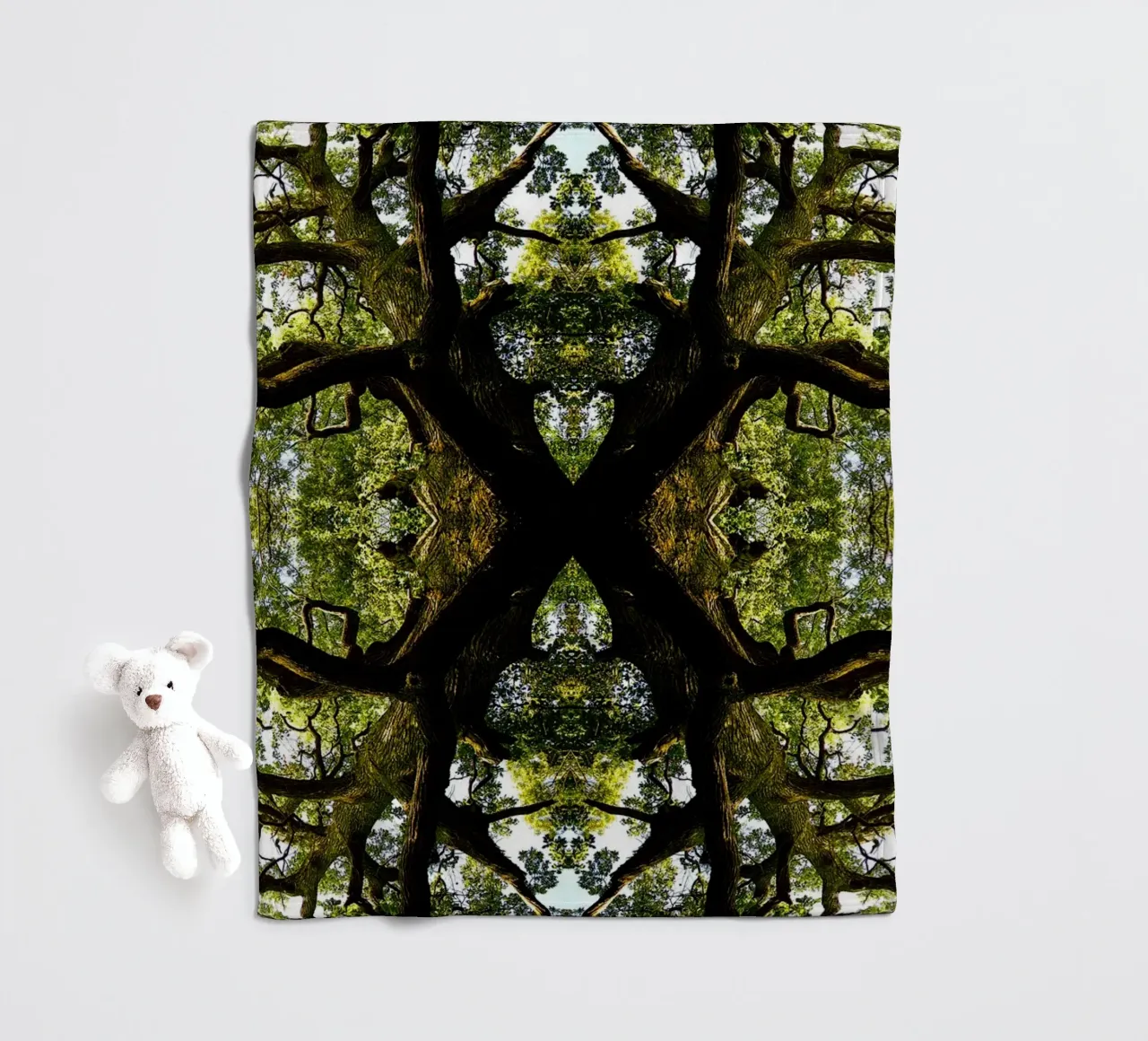 Oorsprong, Het groene portaal - Abstracte kunstdruk fleecedeken van jay