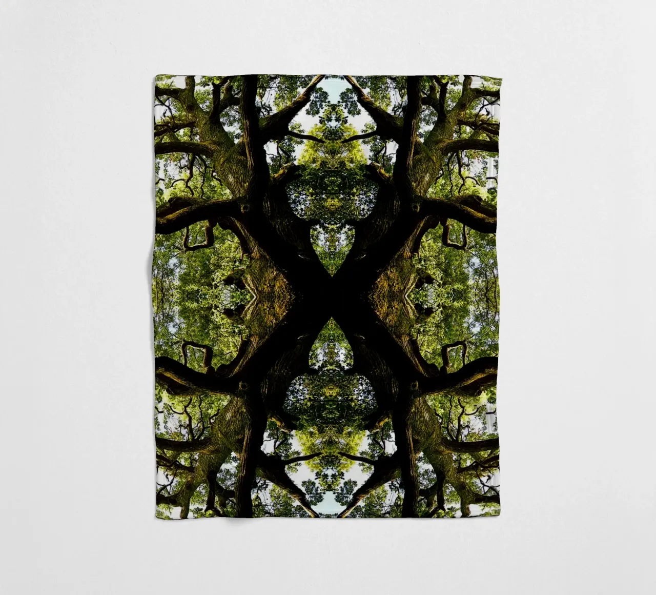 Oorsprong, Het groene portaal - Abstracte kunstdruk fleecedeken van jay