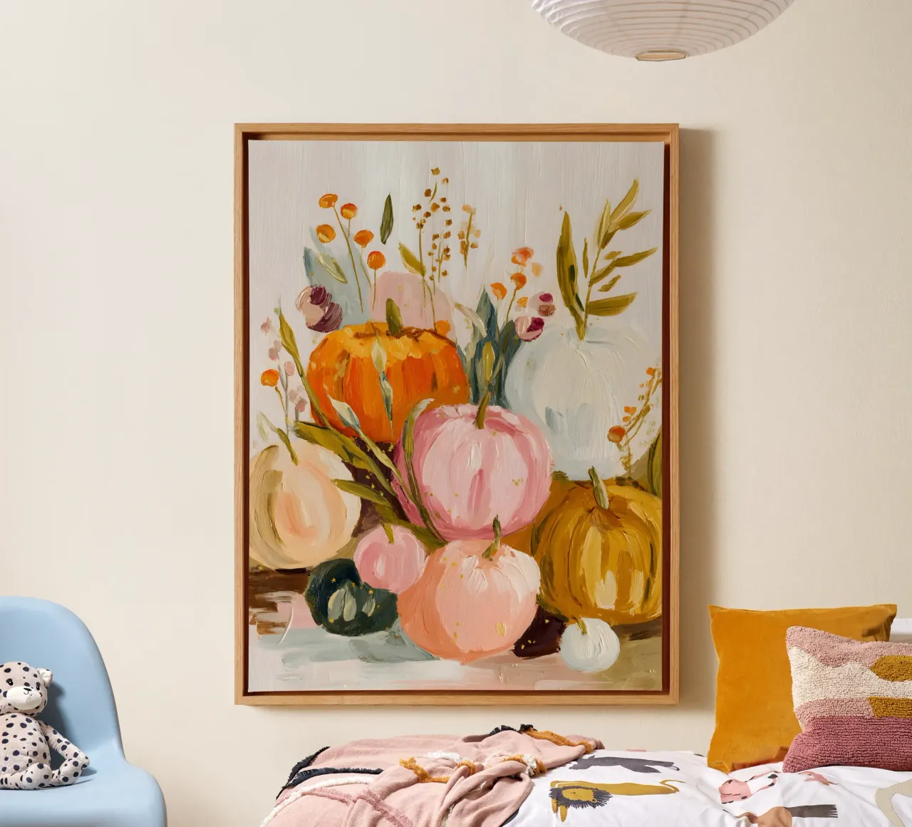 Pumpkin Gathering canvas with Floater frame by Gypsy Galleria