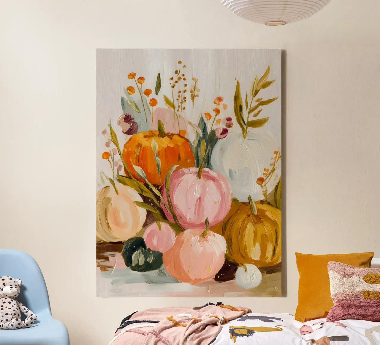 Pumpkin Gathering canvas with Floater frame by Gypsy Galleria