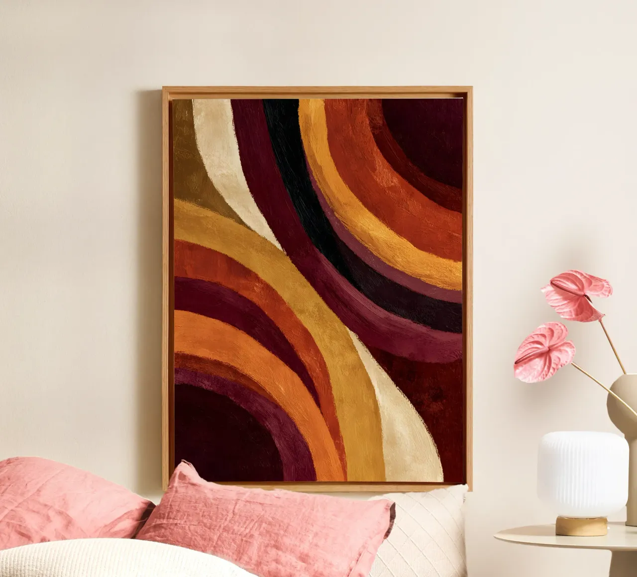 Retro Waves Leinwand mit Schattenfugenrahmen von Gypsy Galleria