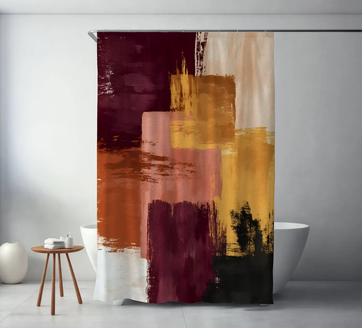 Rustic Blocks Duschvorhang von Gypsy Galleria