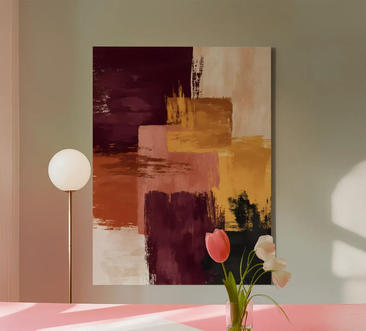 Rustic Blocks Leinwand mit Schattenfugenrahmen von Gypsy Galleria