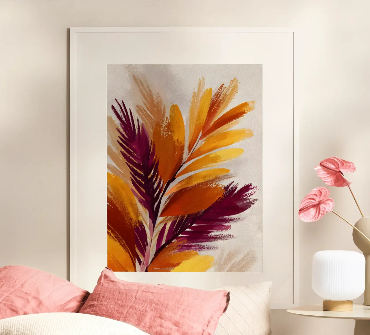 Golden Palm poster con telaio in alluminio da Gypsy Galleria