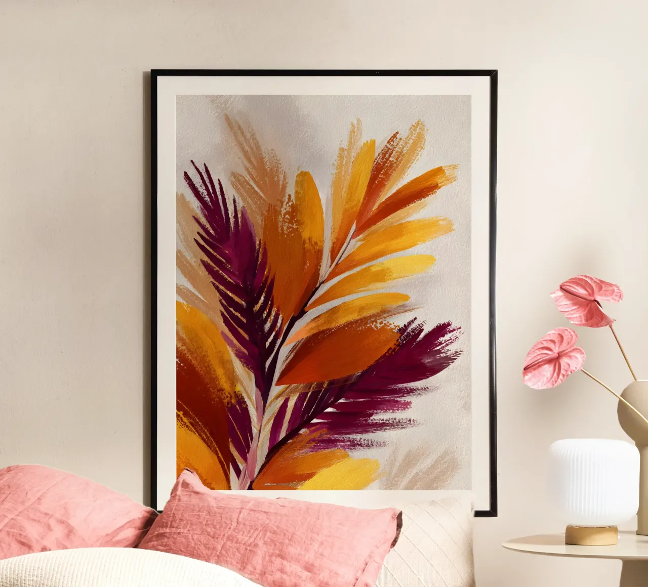 Golden Palm poster con telaio in alluminio da Gypsy Galleria