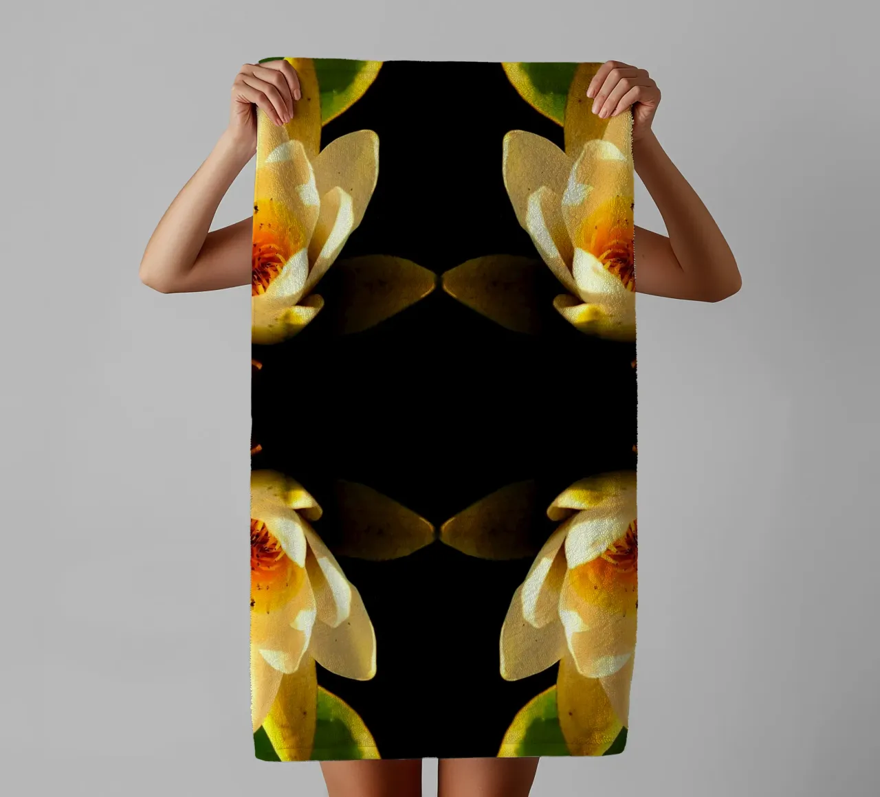 Water Lily Portal – Abstract Fine Art Print towel by jay
