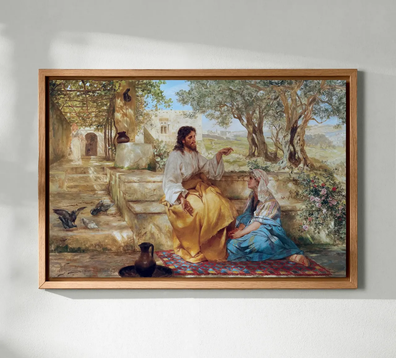 Christ at the home of Martha and Mary canvas met Baklijst van apoloprints