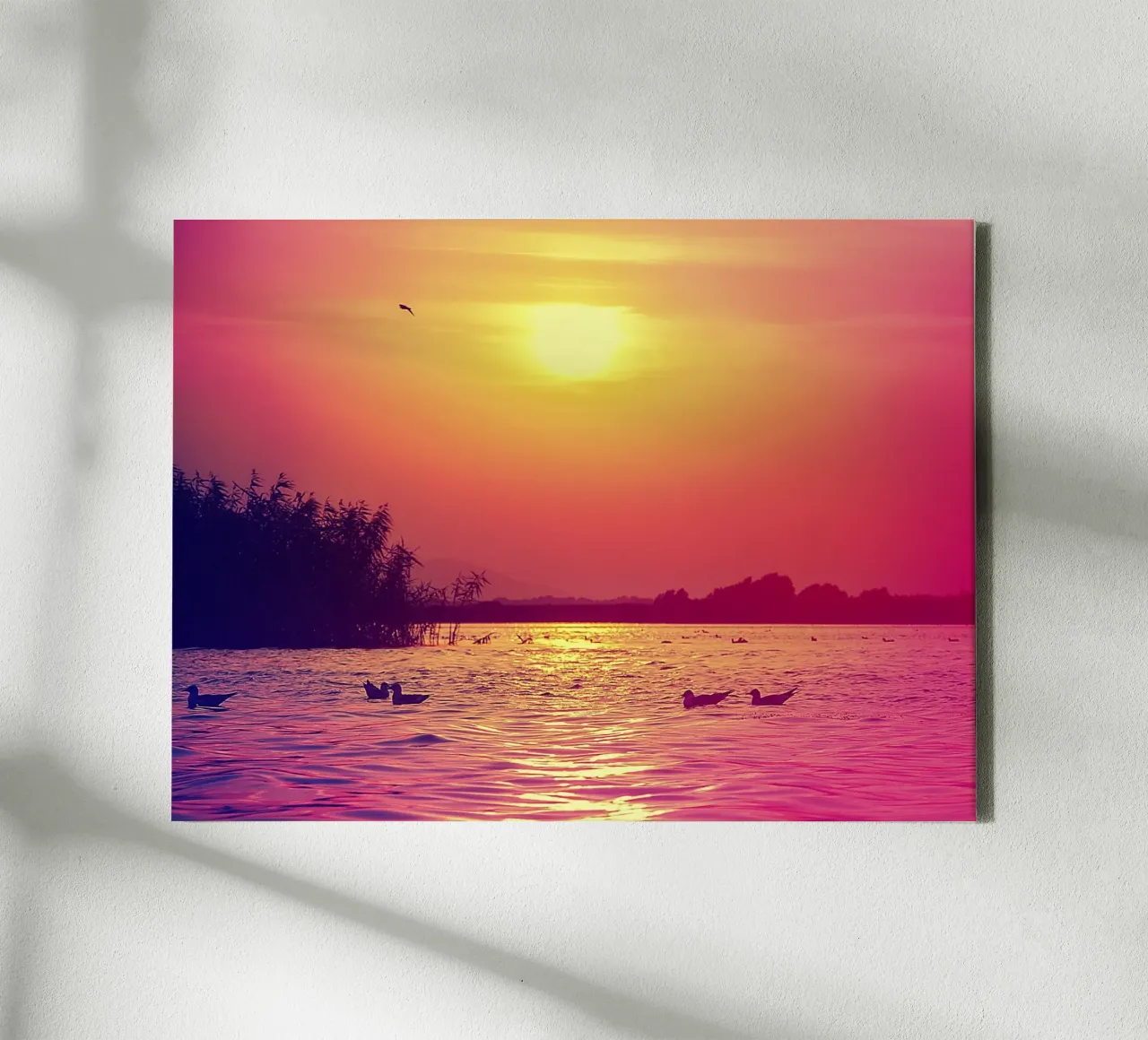 Zomerdroom - Delta Zonsondergang Print canvas met Baklijst van jay