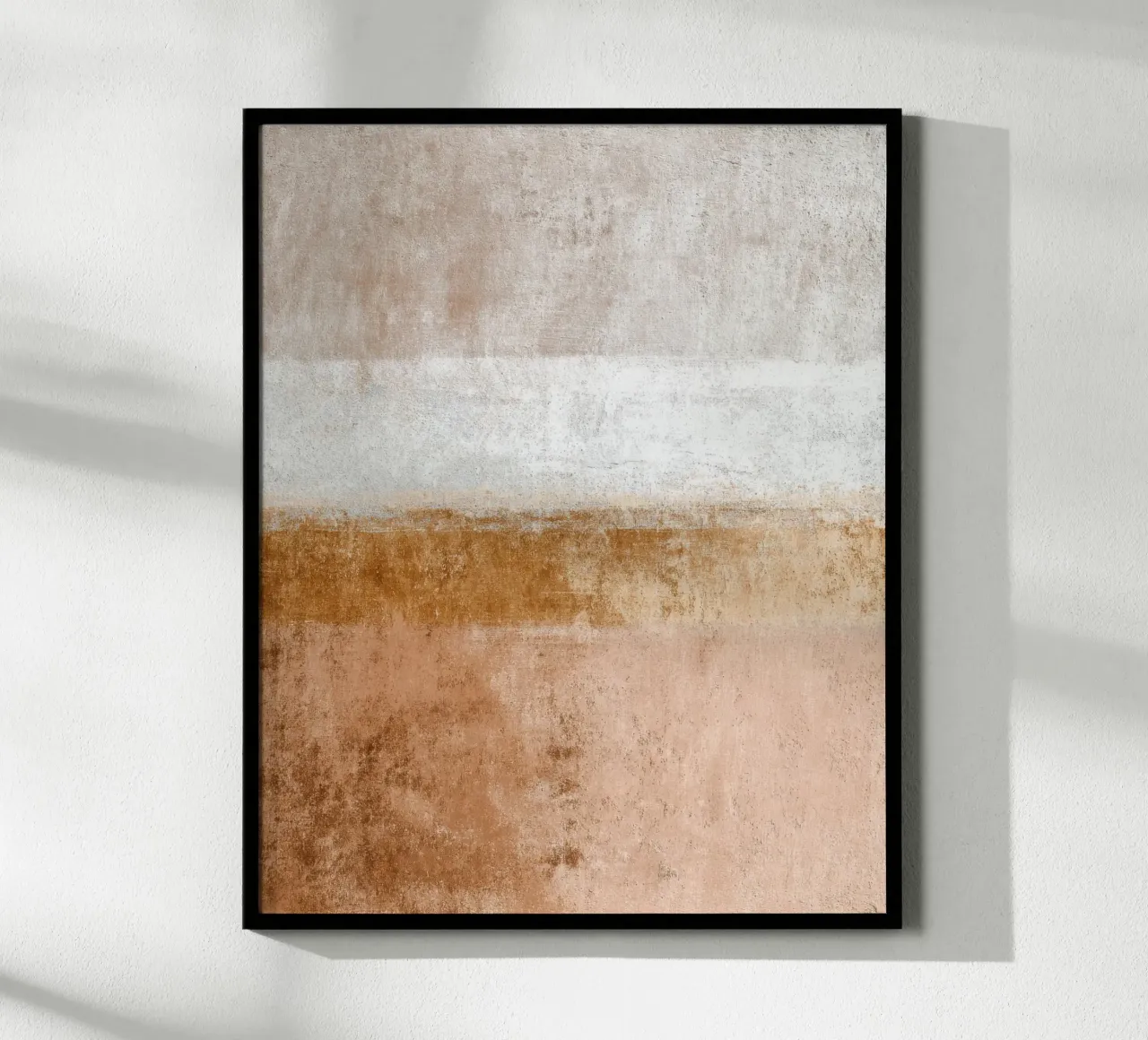 Textured Minimalist Abstract Painting in Soft Warm Tones poster with aluminum frame by Artbyvo
