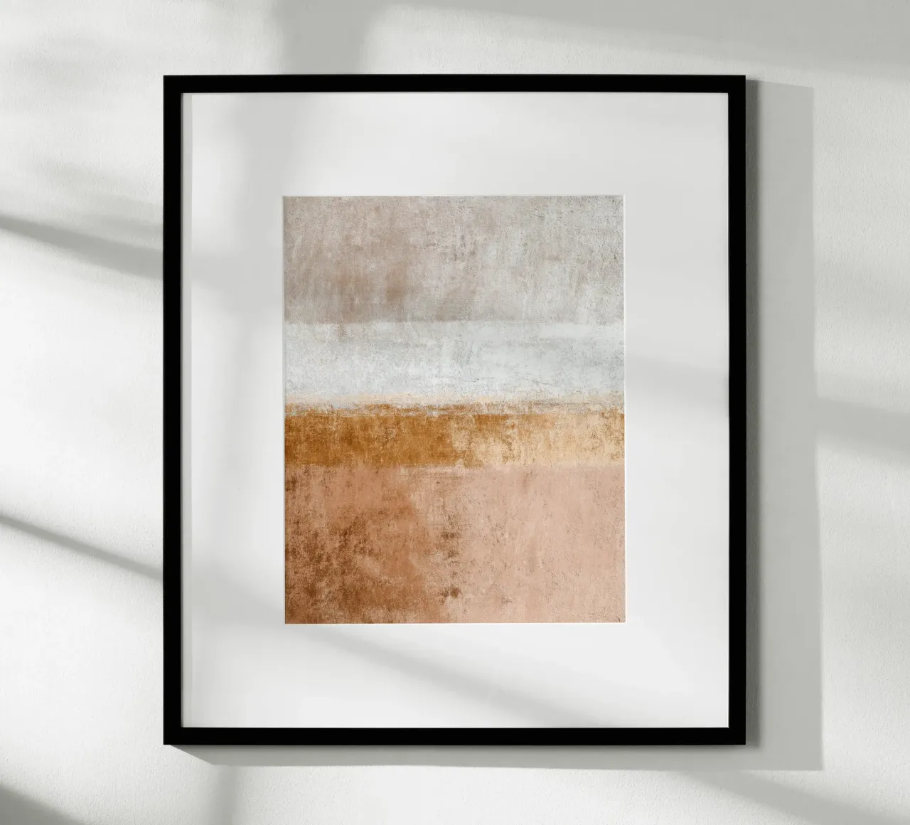 Textured Minimalist Abstract Painting in Soft Warm Tones poster with aluminum frame by Artbyvo