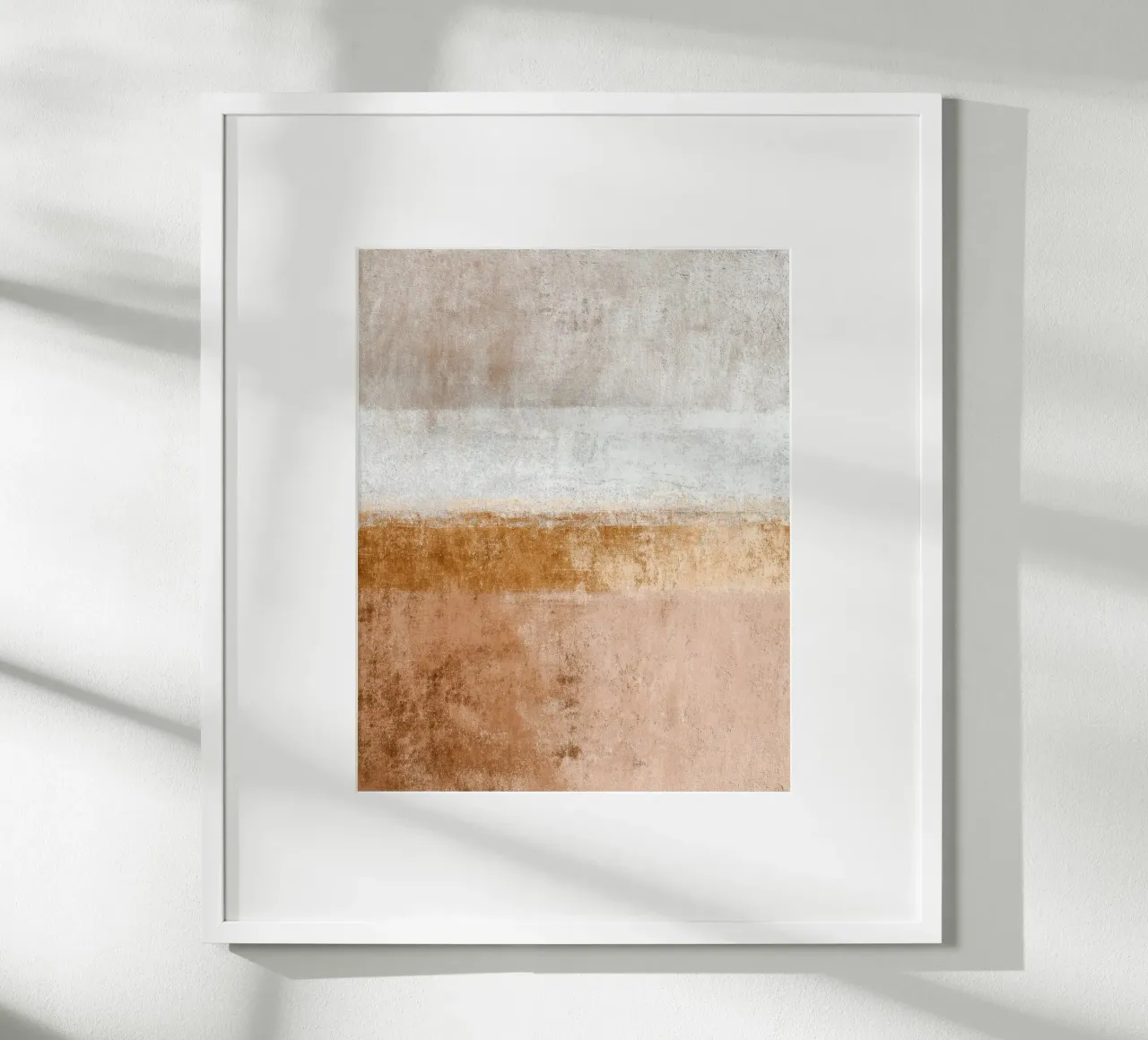 Textured Minimalist Abstract Painting in Soft Warm Tones poster with aluminum frame by Artbyvo