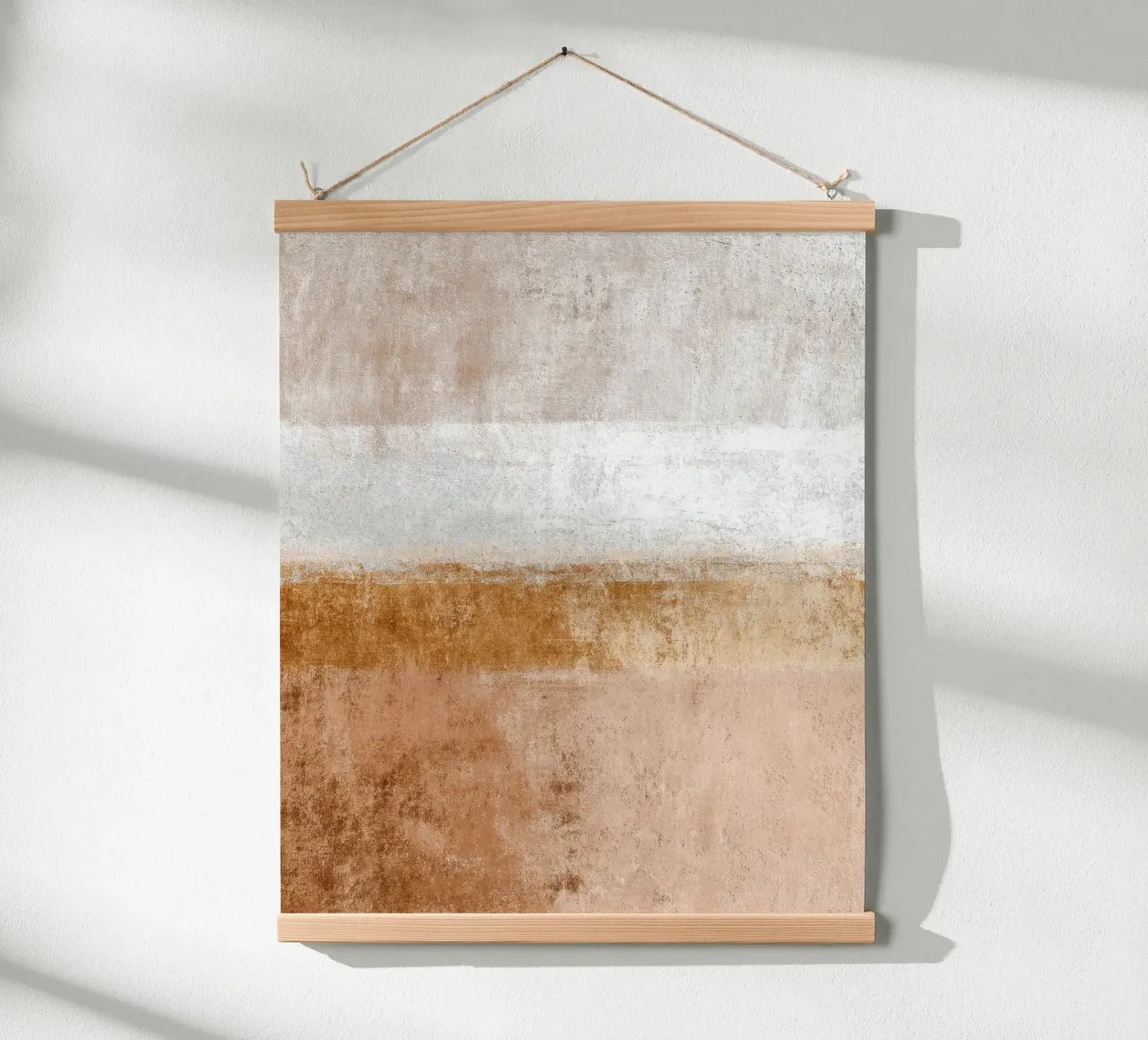 Textured Minimalist Abstract Painting in Soft Warm Tones poster with aluminum frame by Artbyvo
