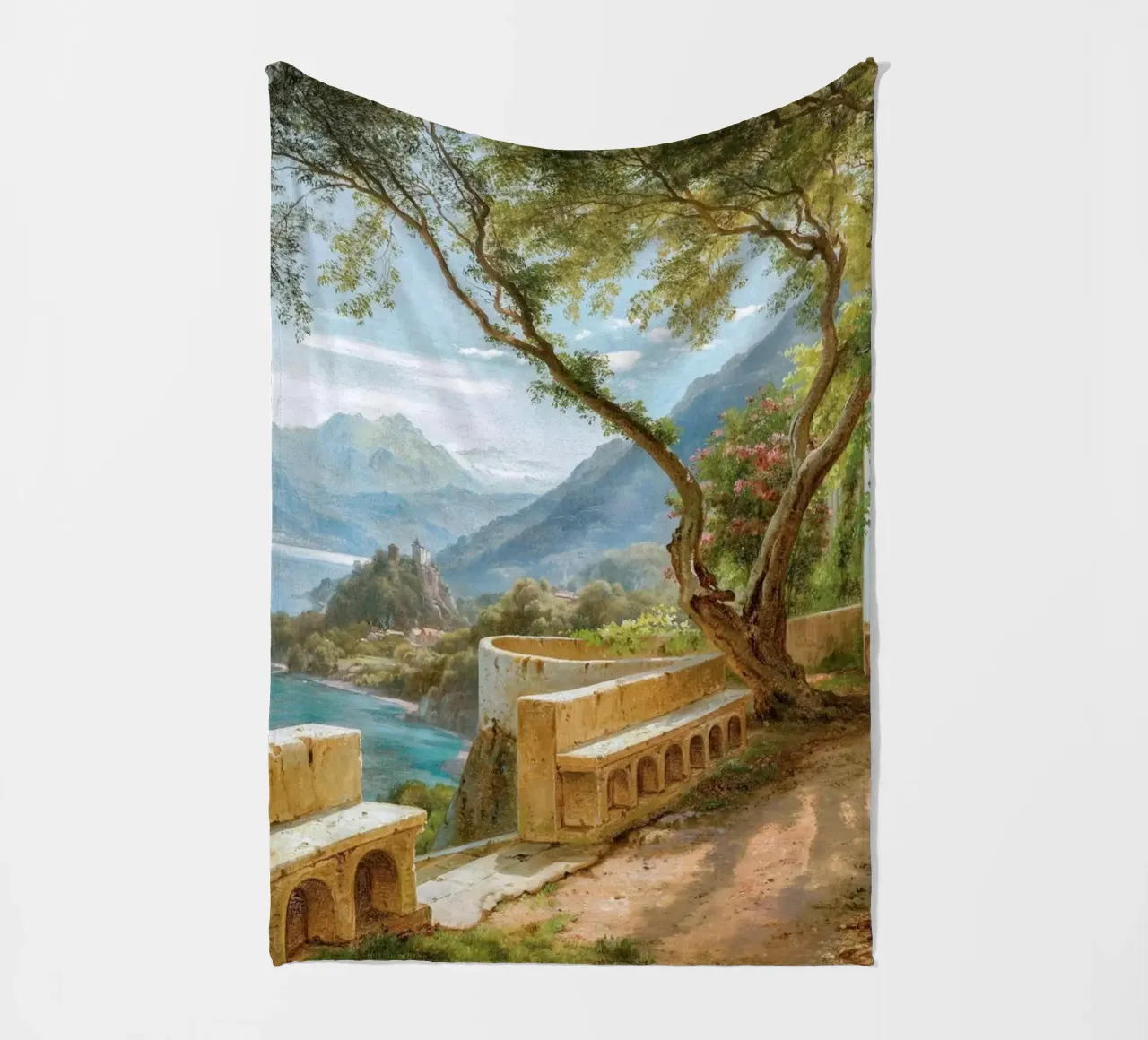 A monk and a novice at an Italian loggia coperta in pile da apoloprints