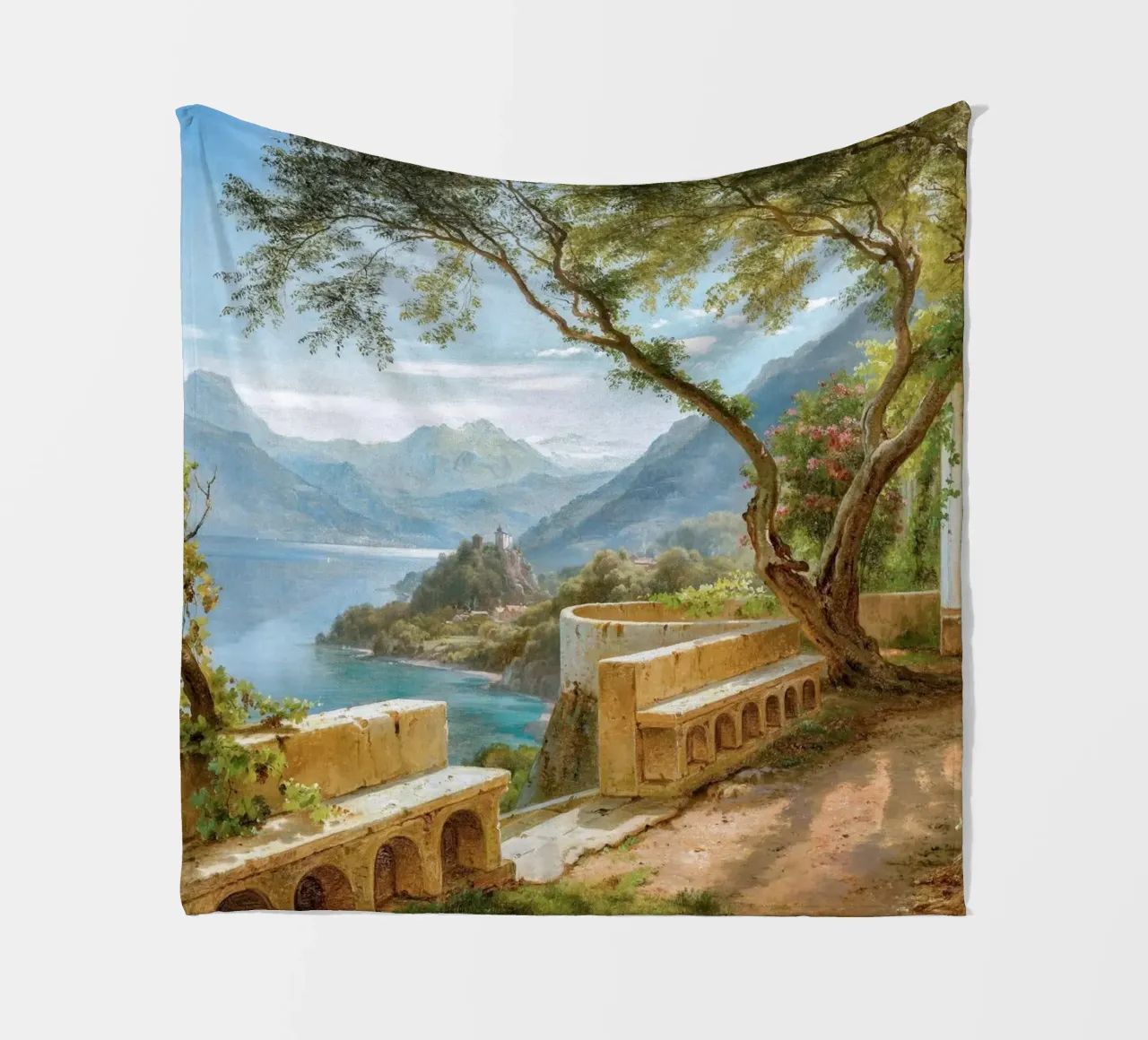 A monk and a novice at an Italian loggia coperta in pile da apoloprints