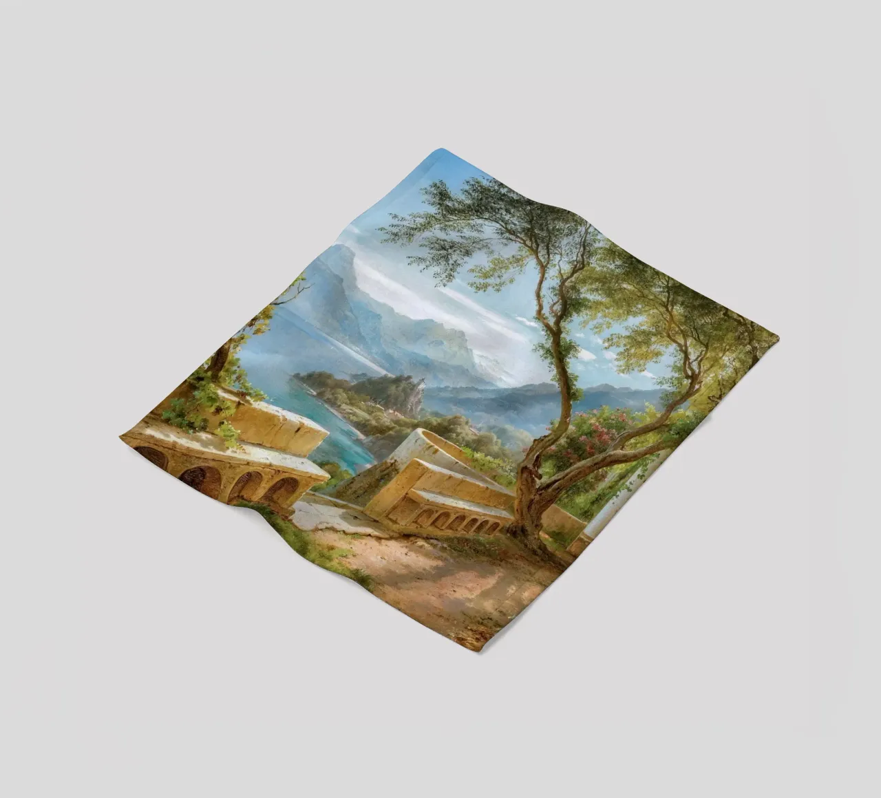A monk and a novice at an Italian loggia coperta in pile da apoloprints