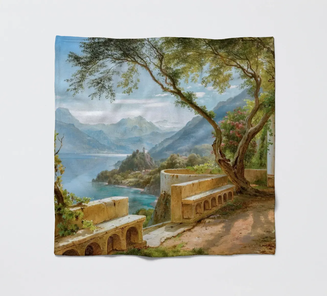 A monk and a novice at an Italian loggia coperta in pile da apoloprints