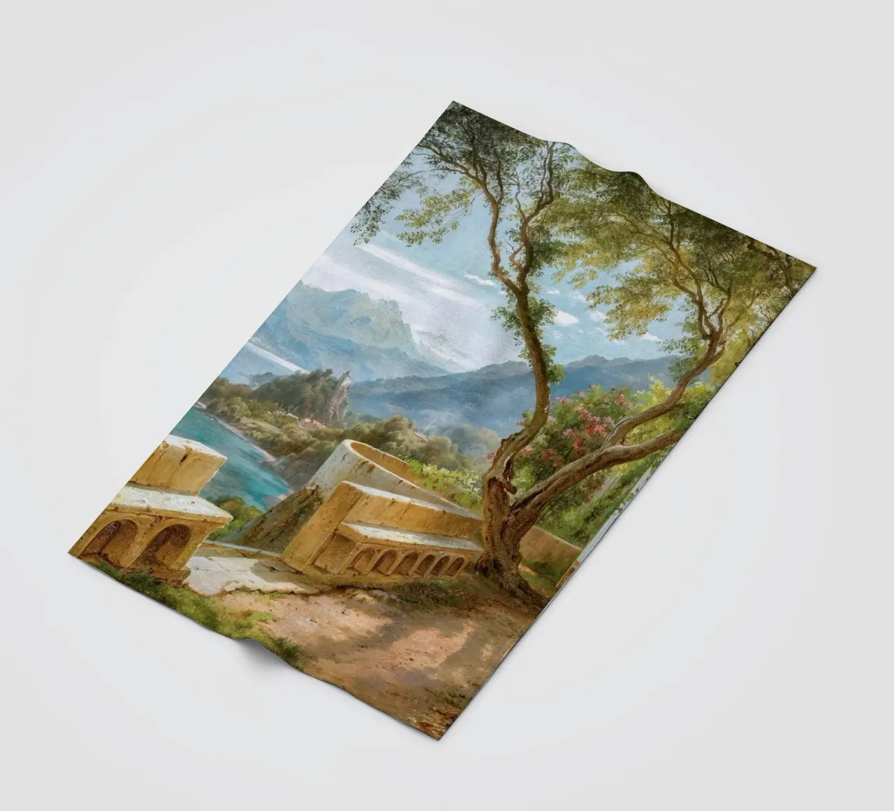 A monk and a novice at an Italian loggia coperta in pile da apoloprints