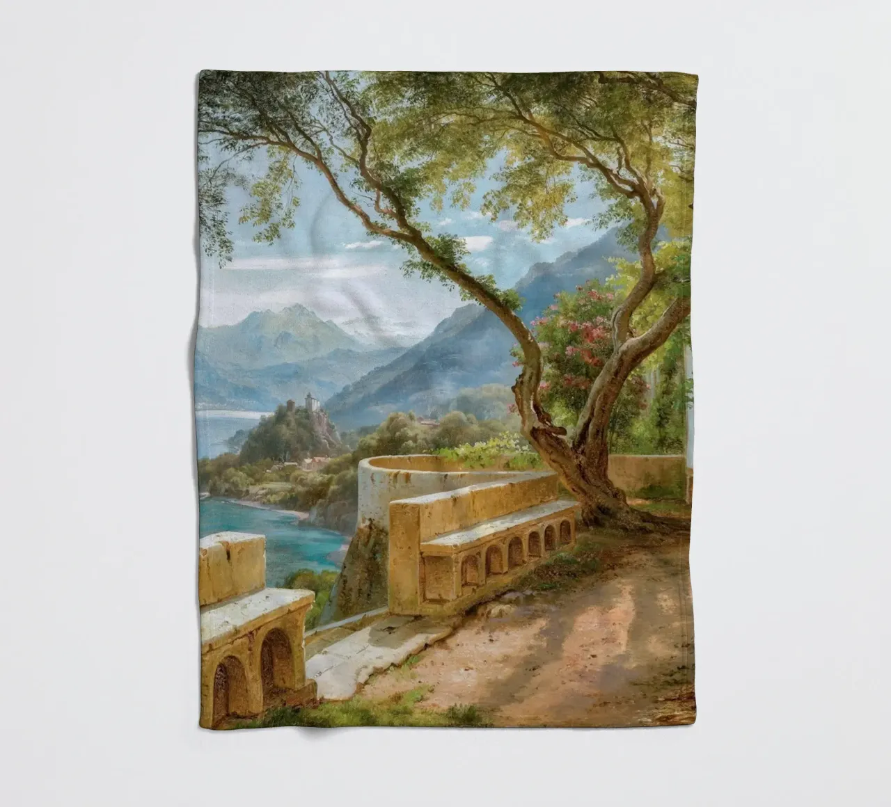 A monk and a novice at an Italian loggia coperta in pile da apoloprints