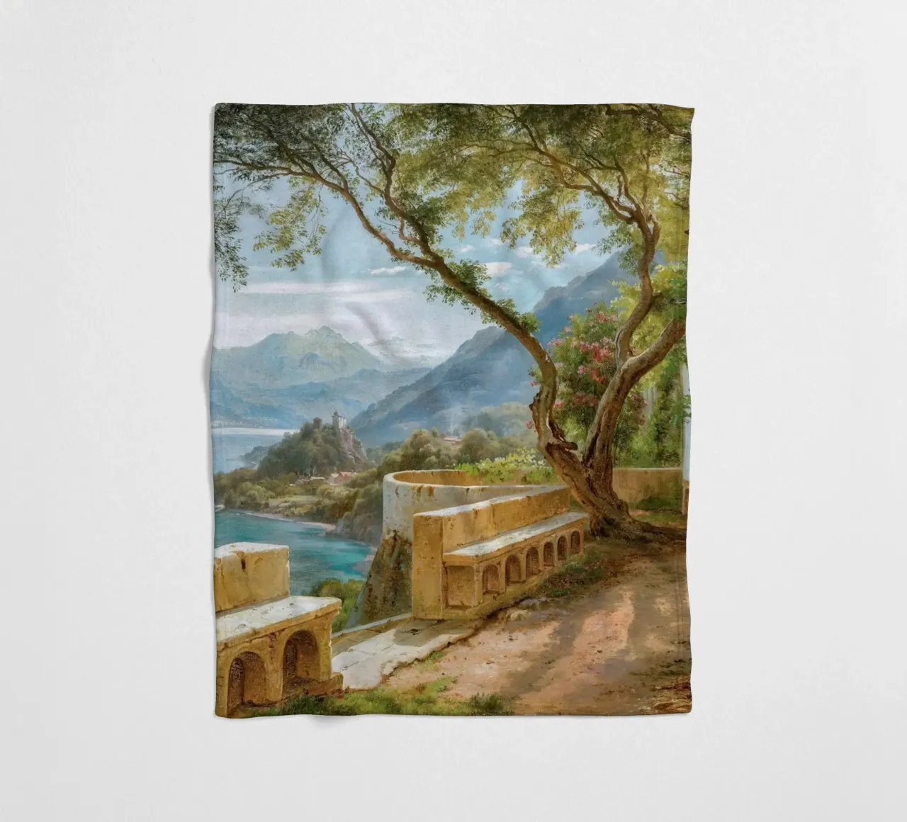 A monk and a novice at an Italian loggia coperta in pile da apoloprints