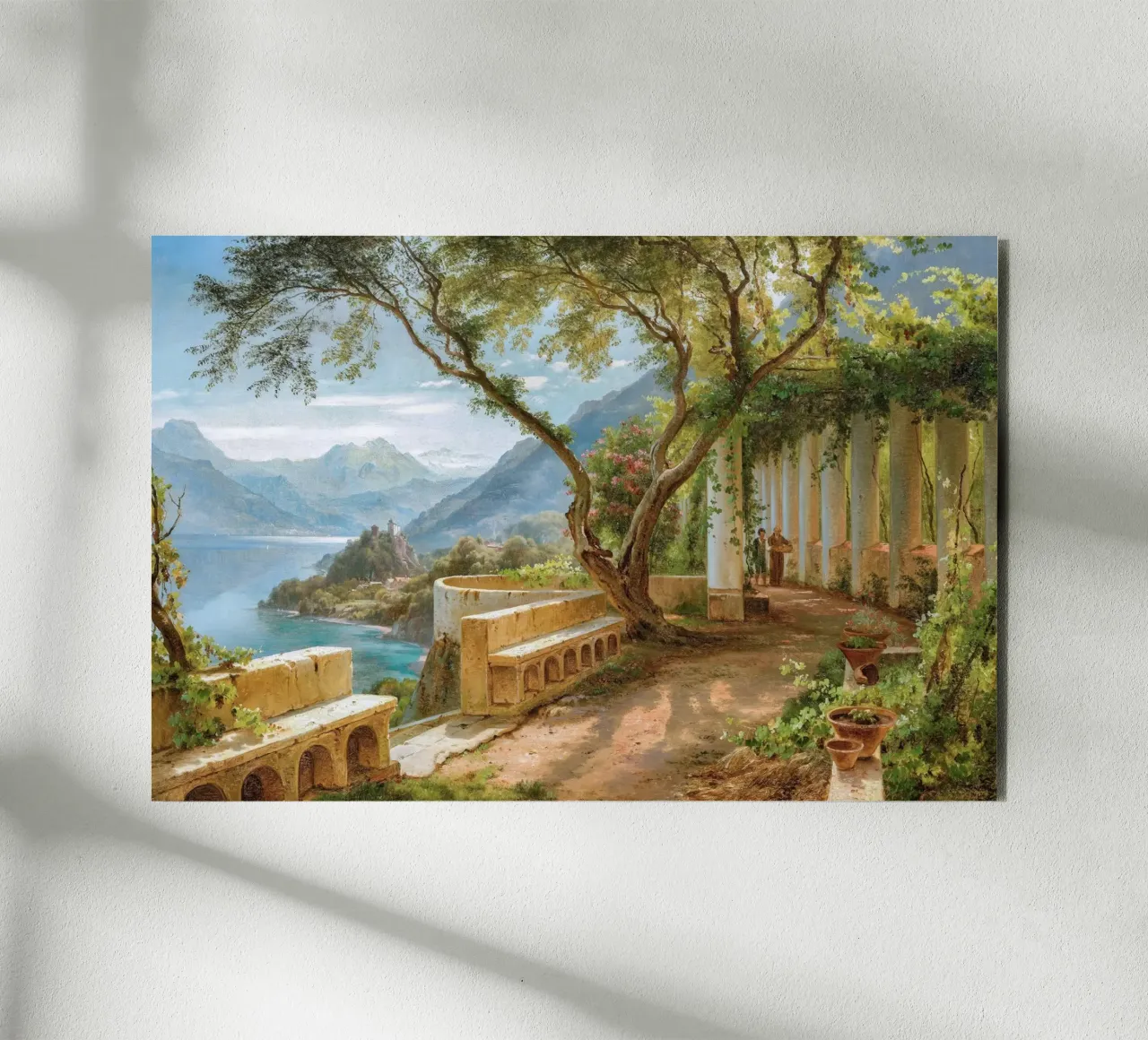 A monk and a novice at an Italian loggia alluminio dibond da apoloprints