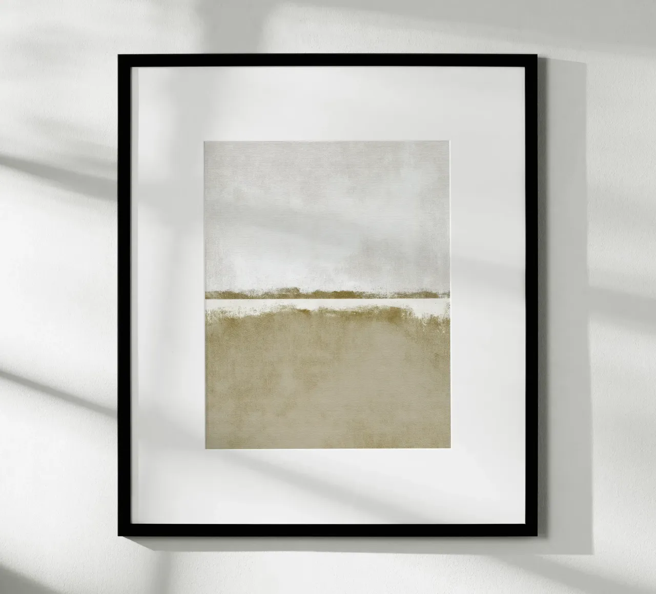 Minimalist Textured Abstract Painting in Olive Beige Tones poster by Artbyvo