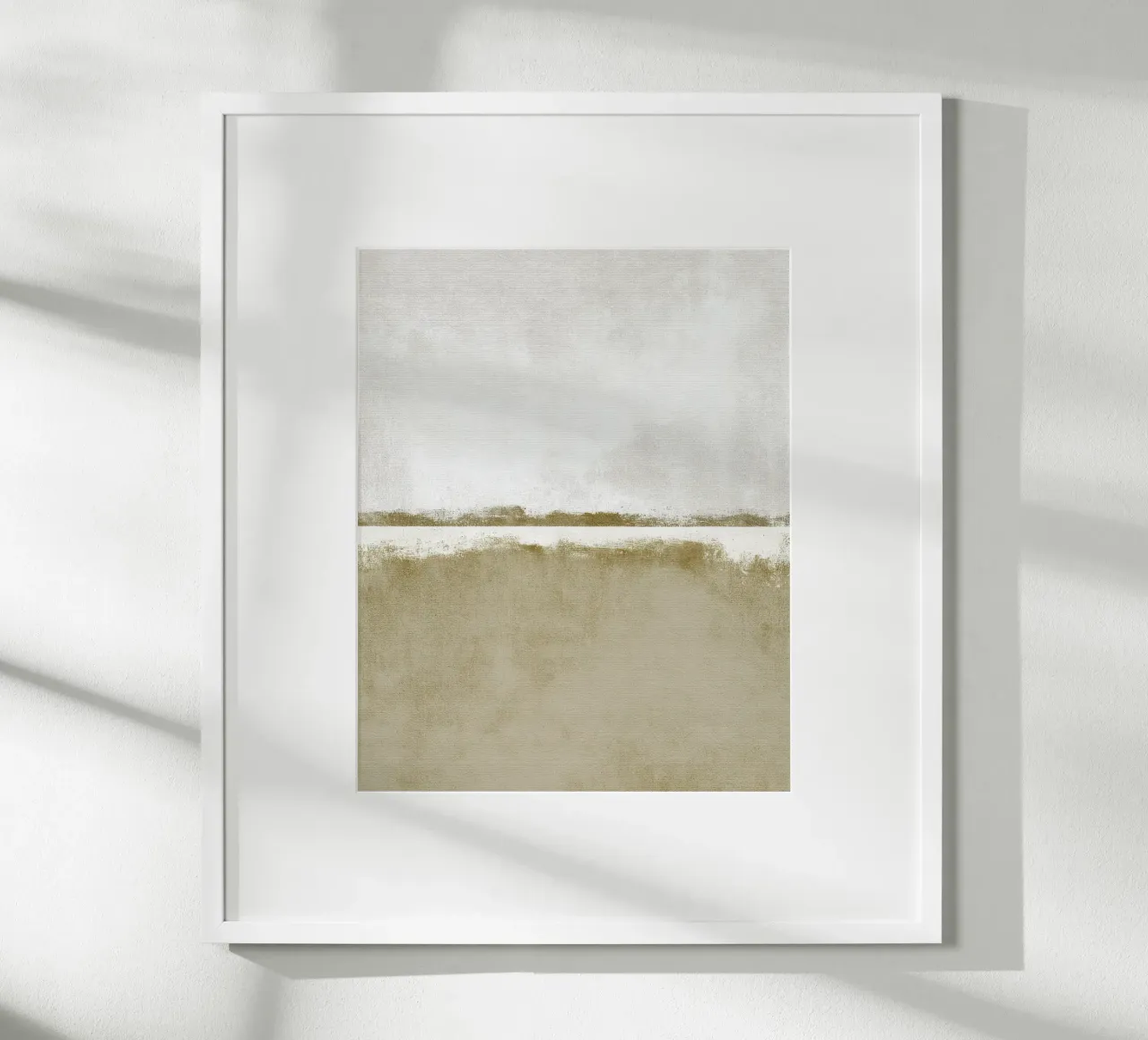 Minimalist Textured Abstract Painting in Olive Beige Tones poster by Artbyvo