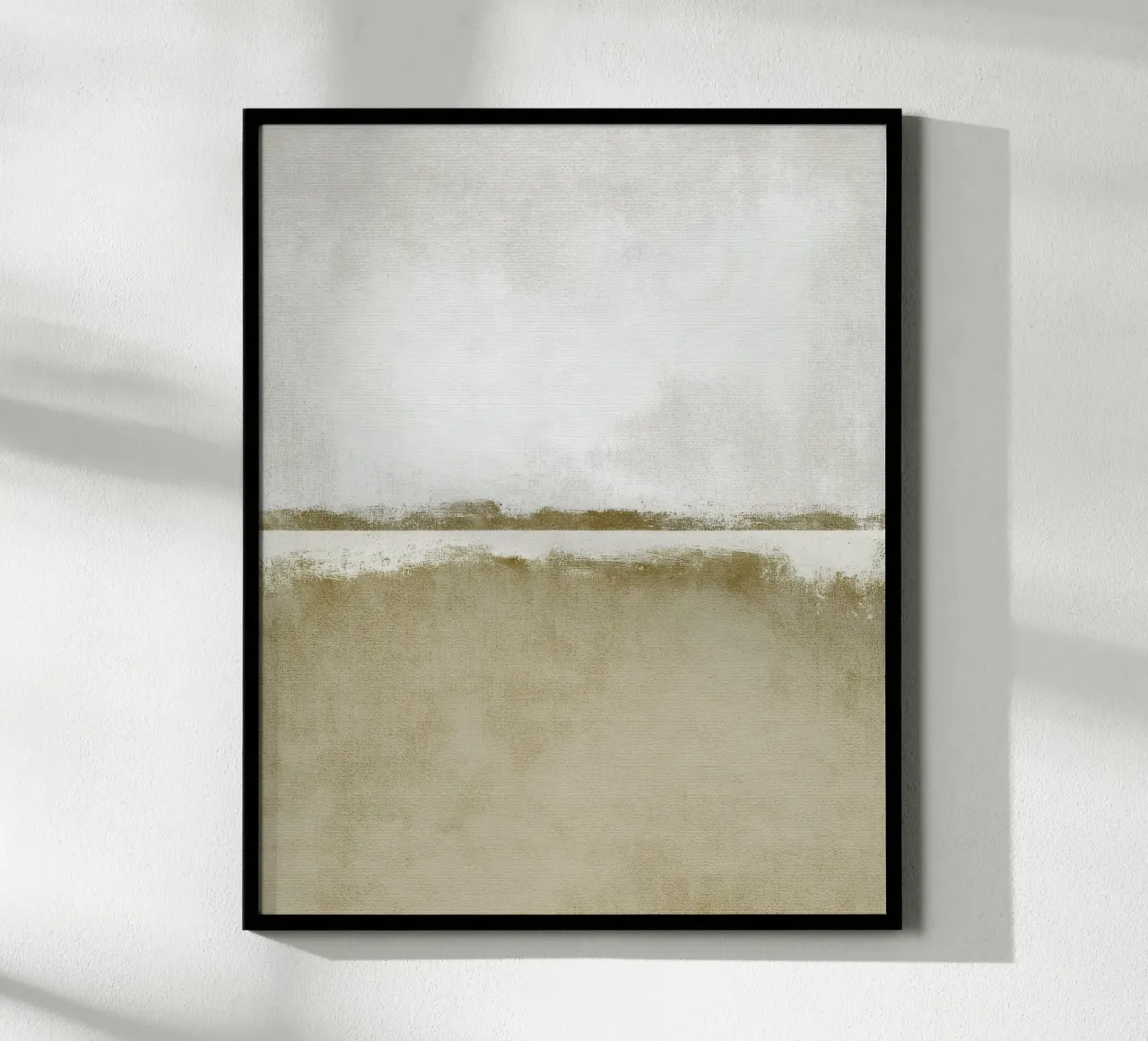 Minimalist Textured Abstract Painting in Olive Beige Tones poster by Artbyvo