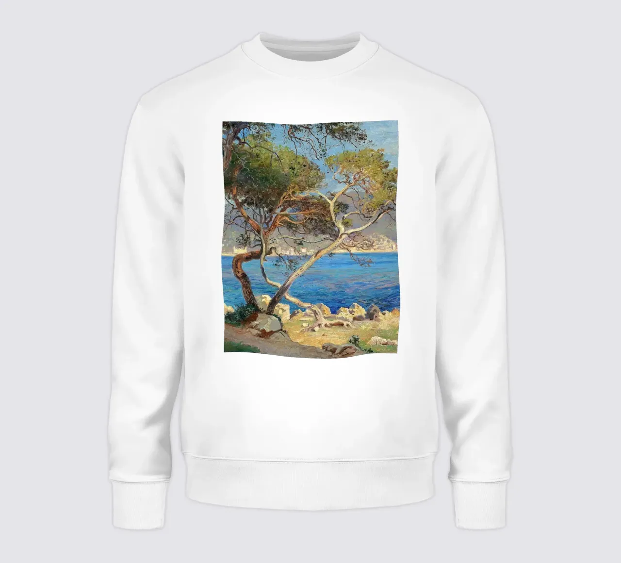Pine trees at Cap Martin Coastal Landscape felpa da apoloprints