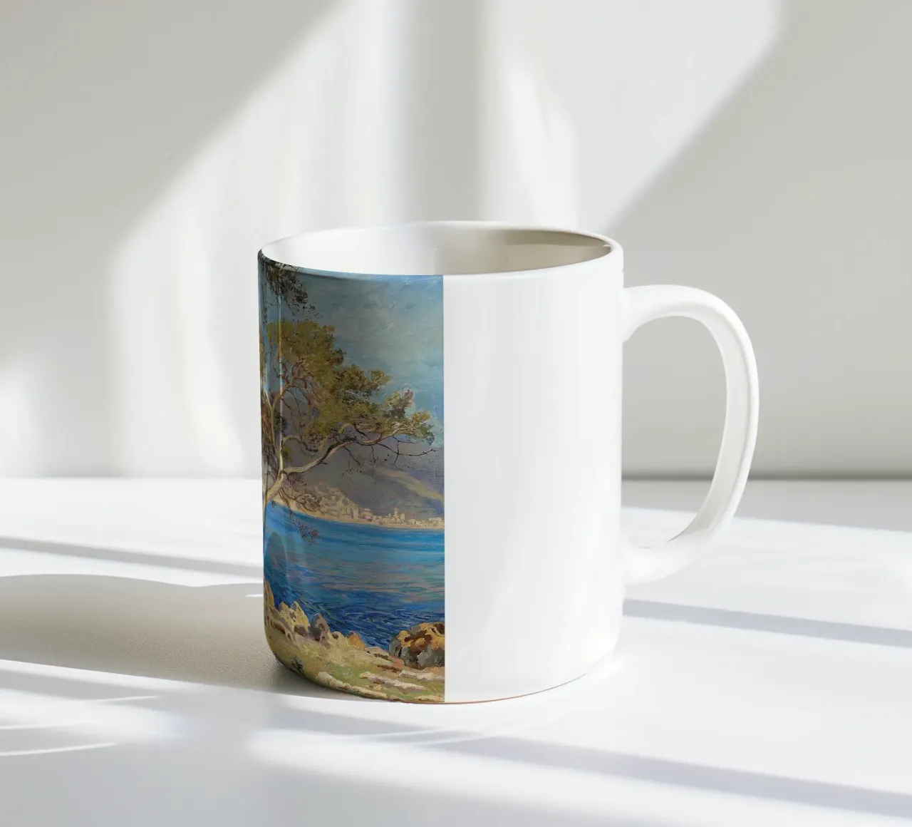Pine trees at Cap Martin Coastal Landscape tazza in ceramica da apoloprints