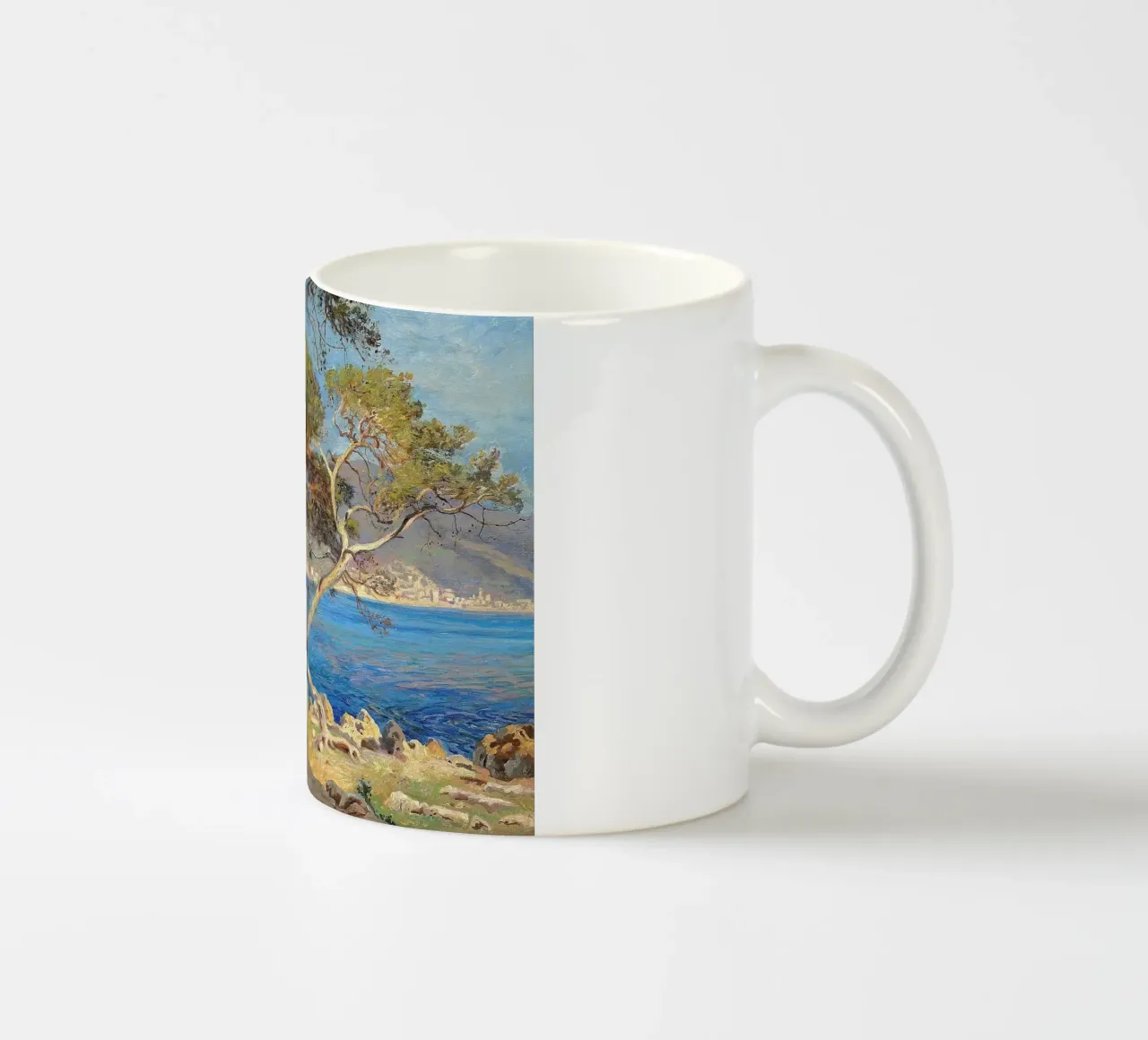 Pine trees at Cap Martin Coastal Landscape tazza in ceramica da apoloprints
