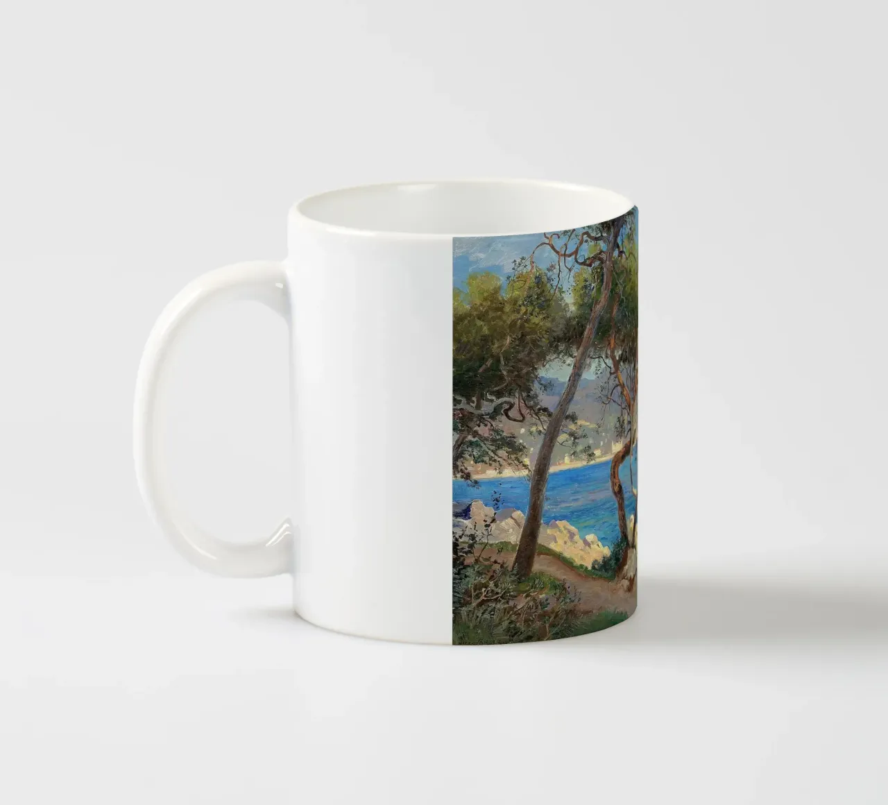 Pine trees at Cap Martin Coastal Landscape tazza in ceramica da apoloprints