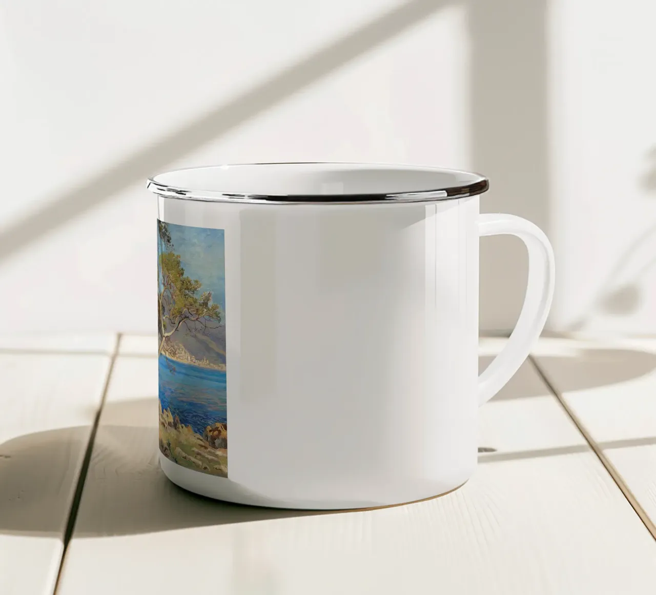 Pine trees at Cap Martin Coastal Landscape tazza in smalto da apoloprints