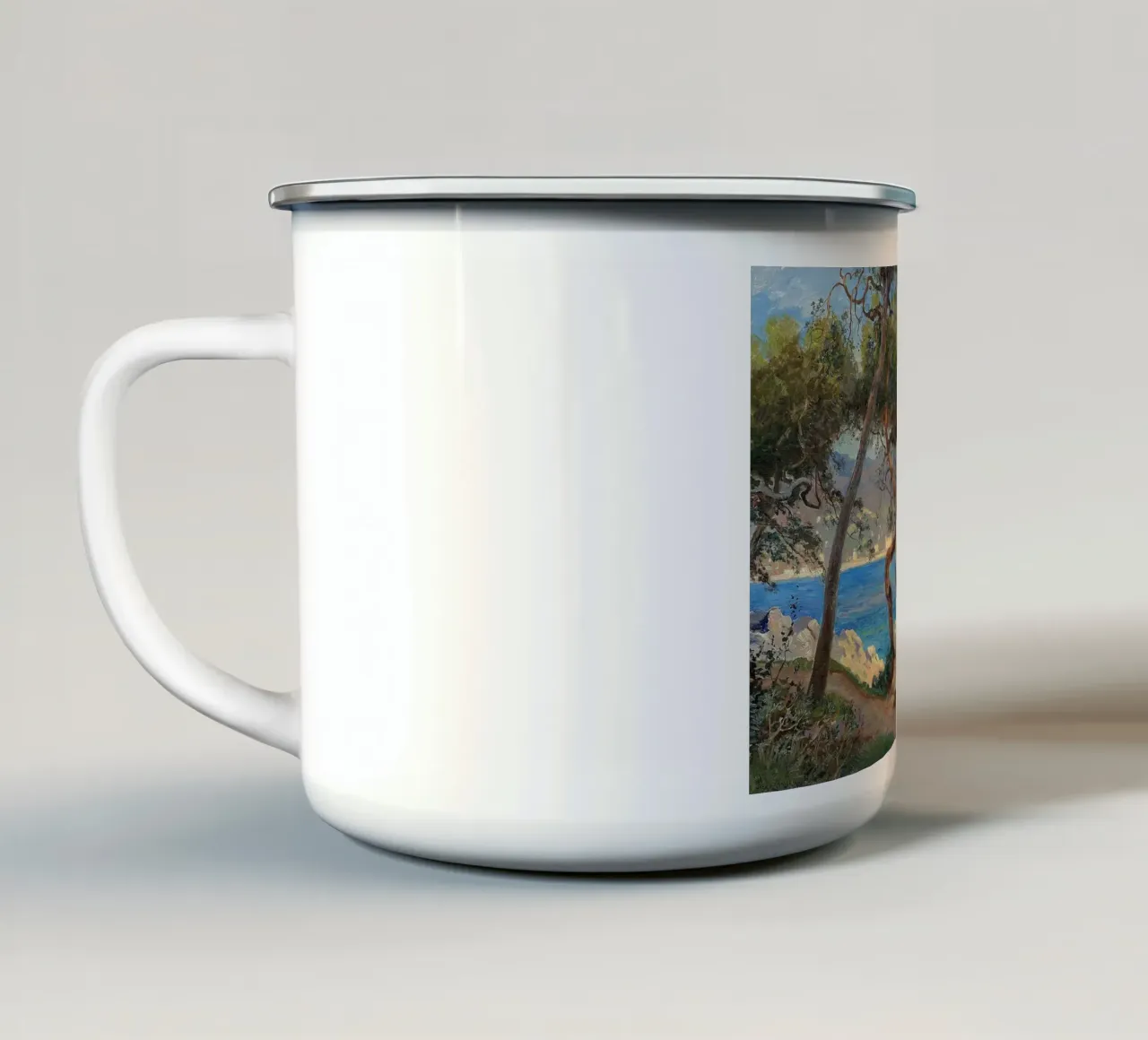 Pine trees at Cap Martin Coastal Landscape tazza in smalto da apoloprints