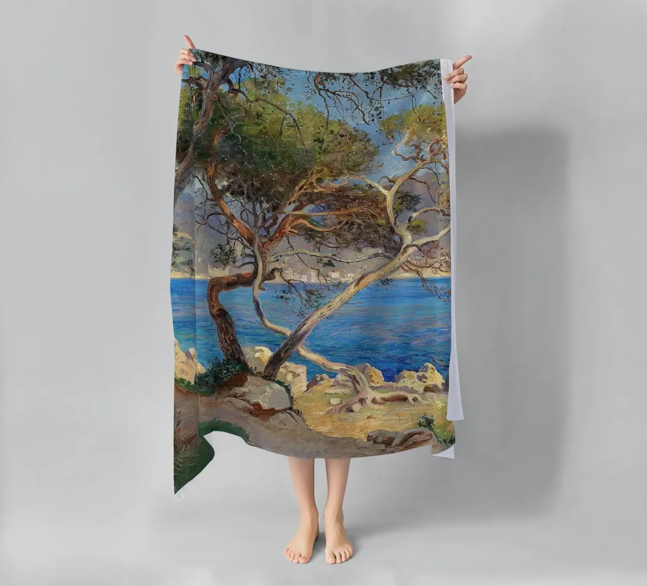 Pine trees at Cap Martin Coastal Landscape telo mare da apoloprints