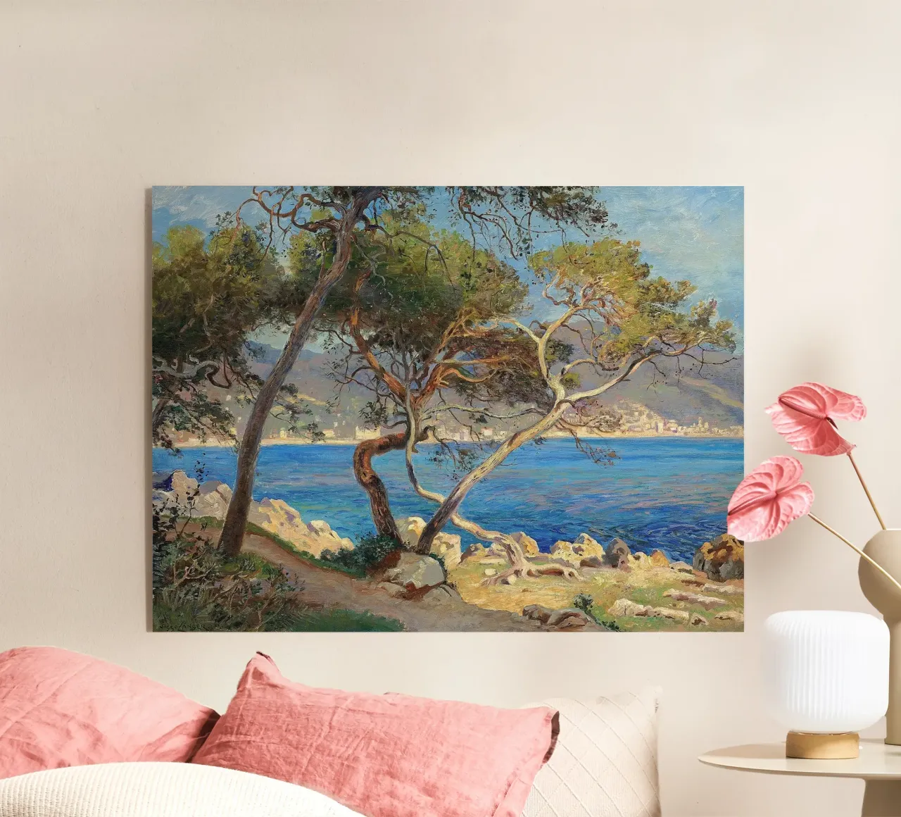 Pine trees at Cap Martin Coastal Landscape plexiglass da apoloprints