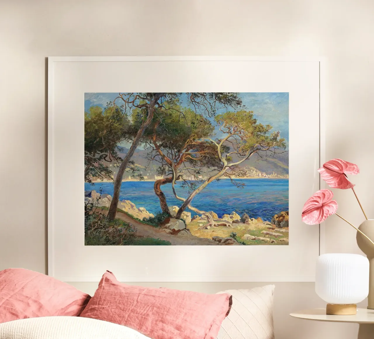 Pine trees at Cap Martin Coastal Landscape poster da apoloprints