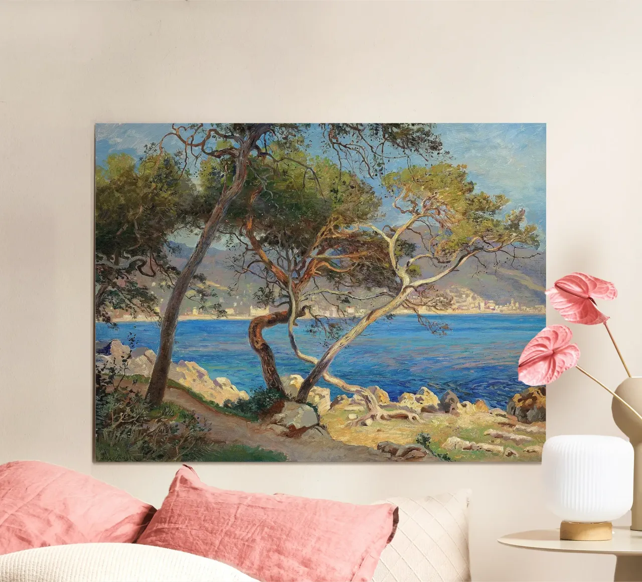 Pine trees at Cap Martin Coastal Landscape poster da apoloprints