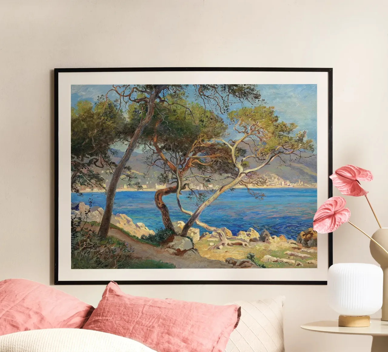 Pine trees at Cap Martin Coastal Landscape poster da apoloprints