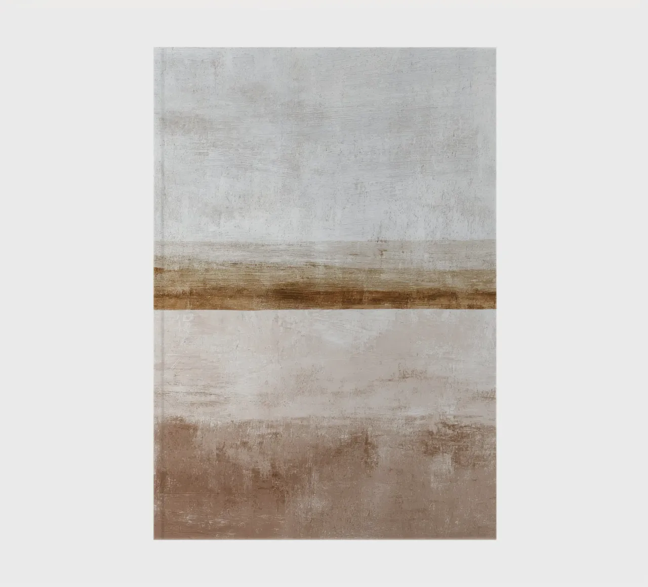 Minimalistisches abstraktes Gemälde mit strukturierten Beige-Schichten Notizbuch von Artbyvo